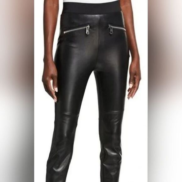 5a7 Cinq A Sept Black Faux Leather Leggings - Picture 1 of 6